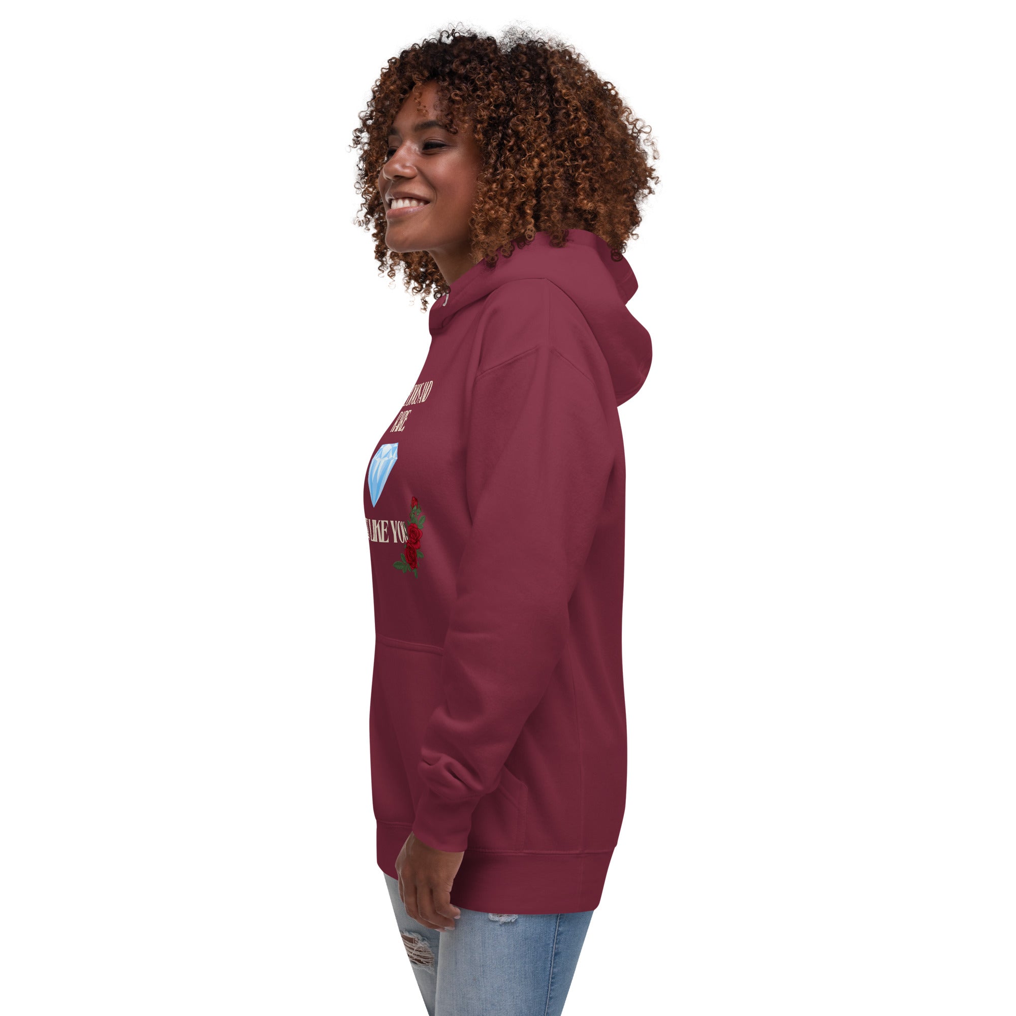 Unisex hoodie with text and graphics