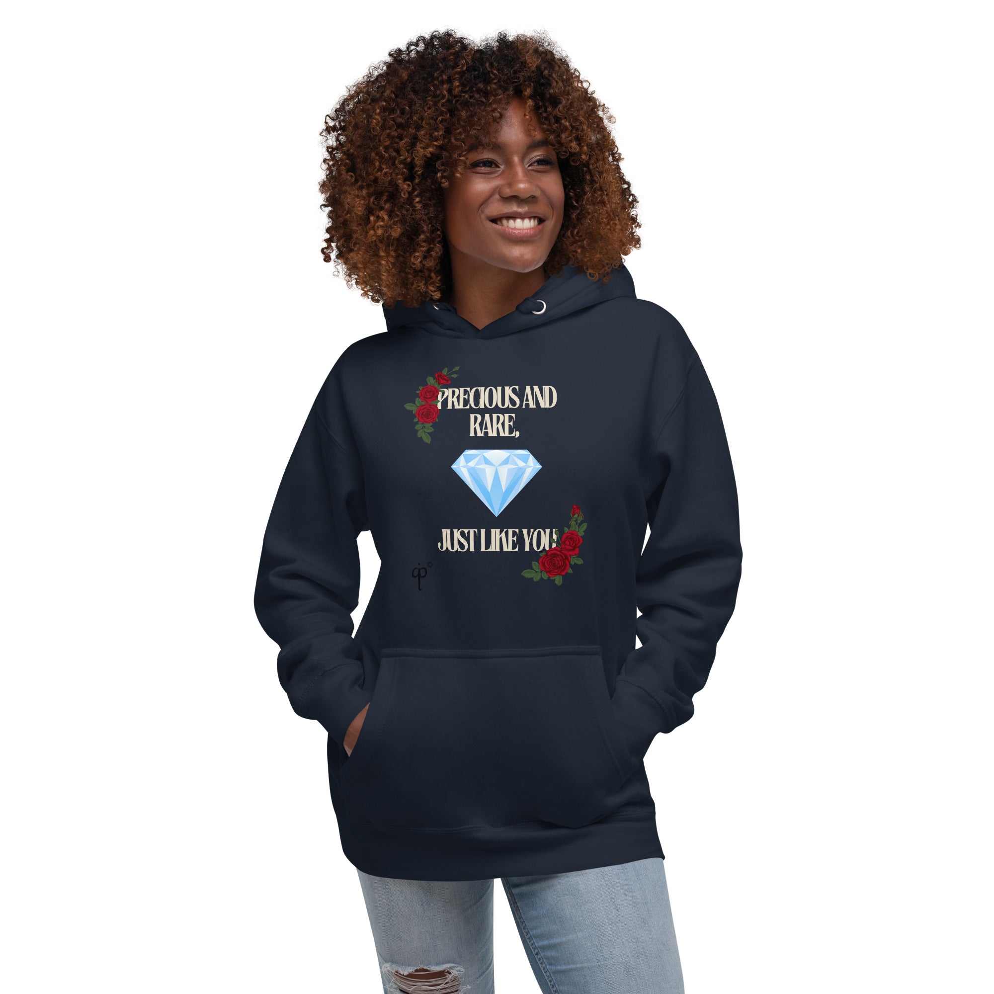 Unisex hoodie with text and graphics