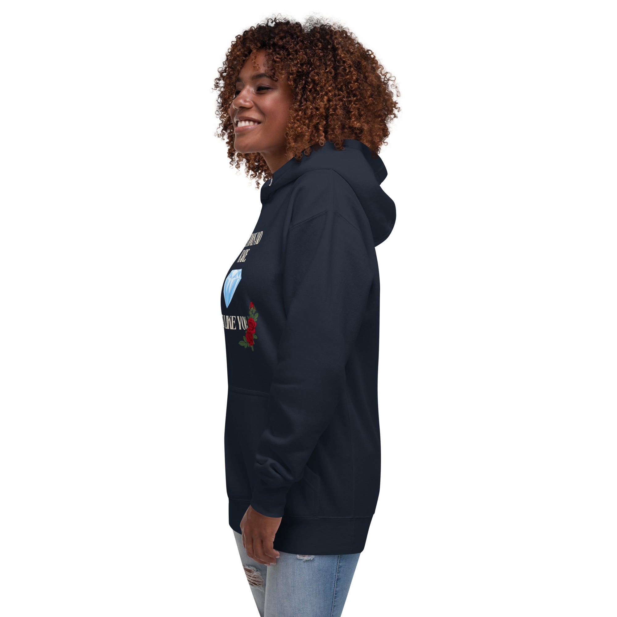 Unisex hoodie with text and graphics