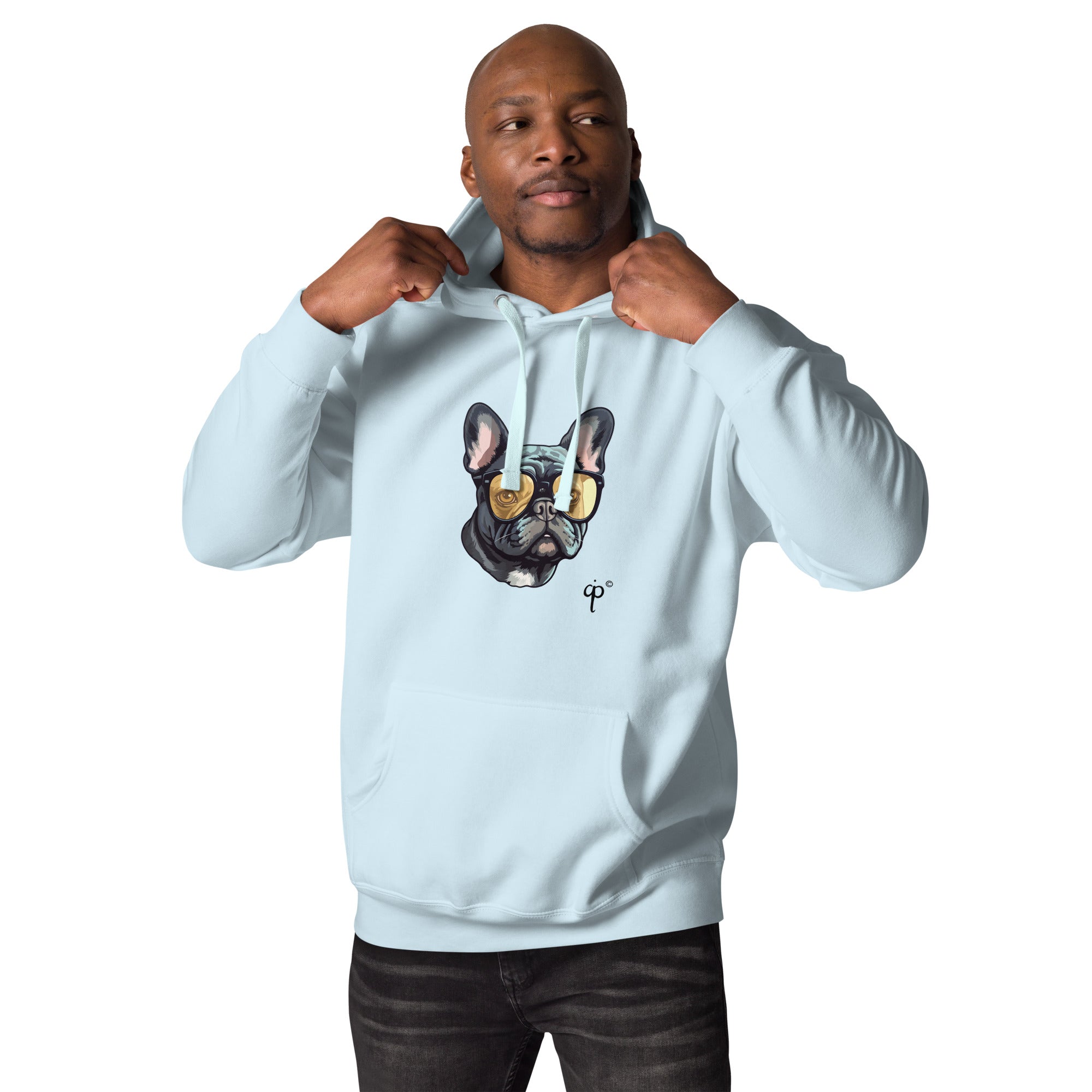 Unisex hoodie with dog graphics