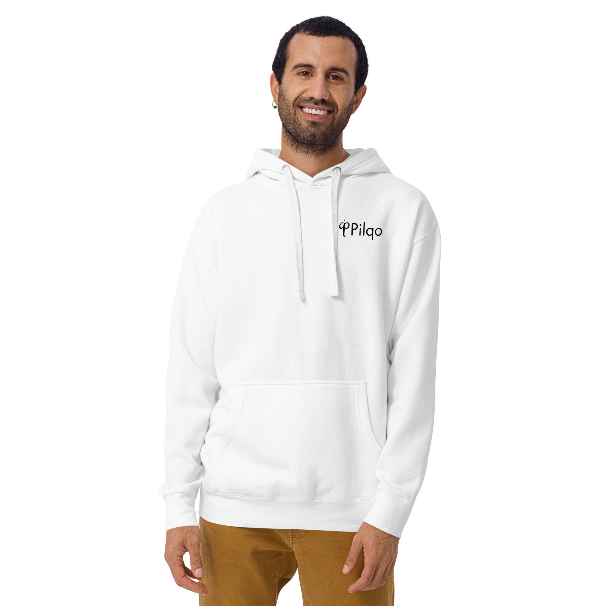 Hoodie mit Grafiken auf dem Rücken und Logo