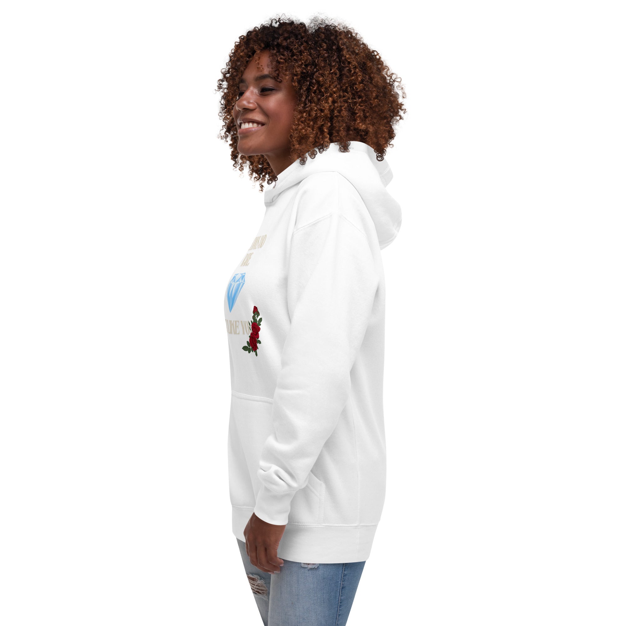 Unisex hoodie with text and graphics