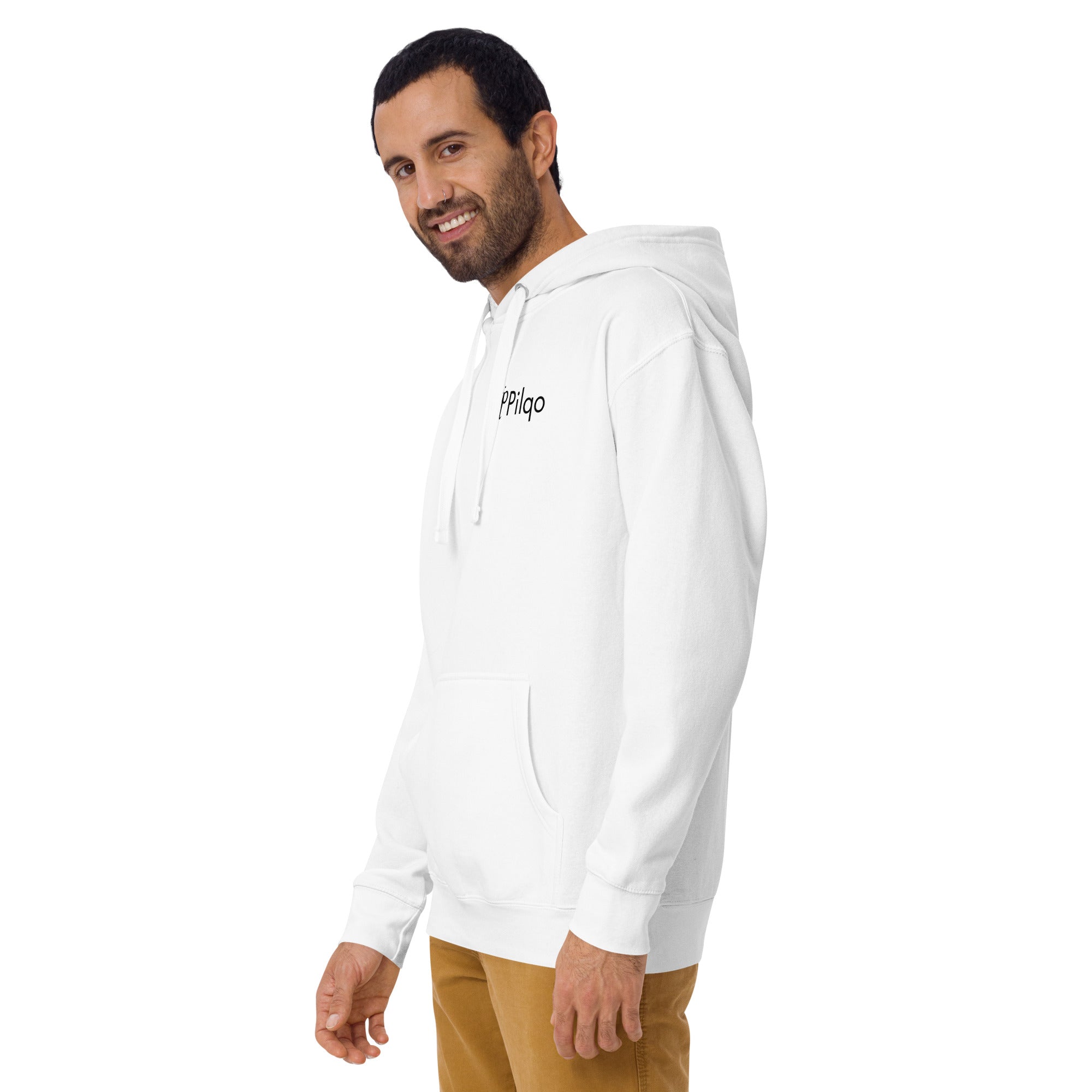 Hoodie mit Grafiken auf dem Rücken und Logo