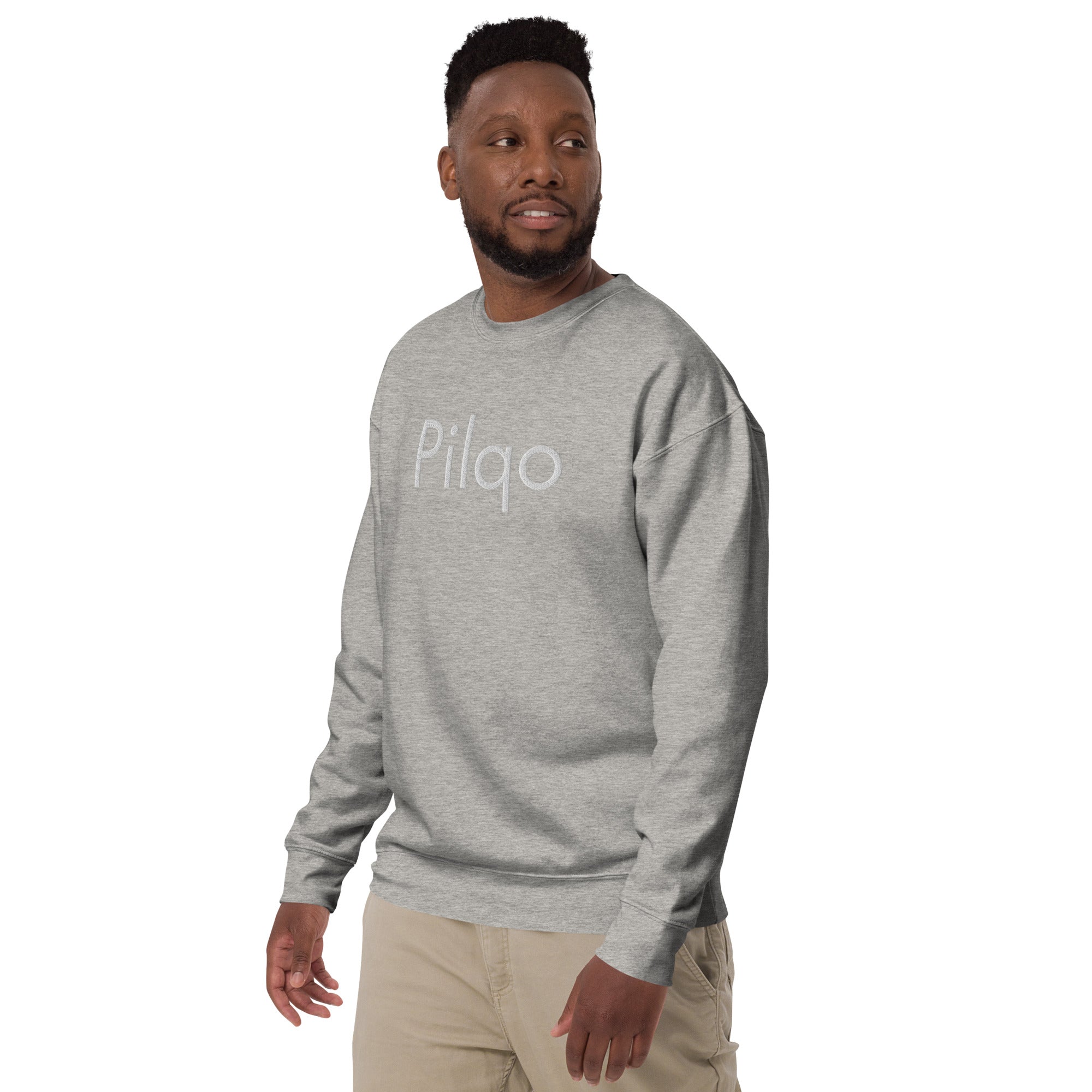 Premium Sweatshirt with embroidery white text and logo wrist