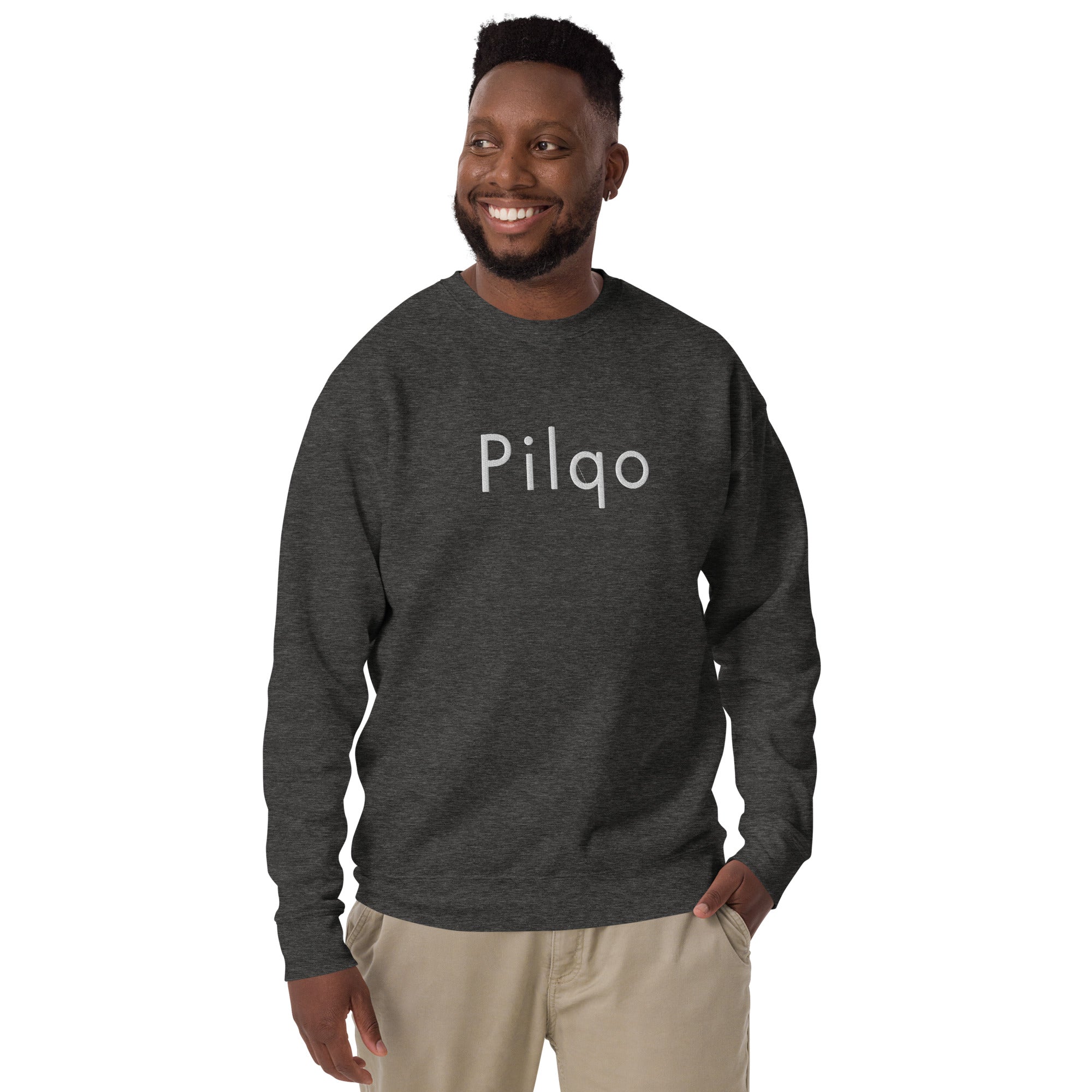 Sweatshirt with embroidery text