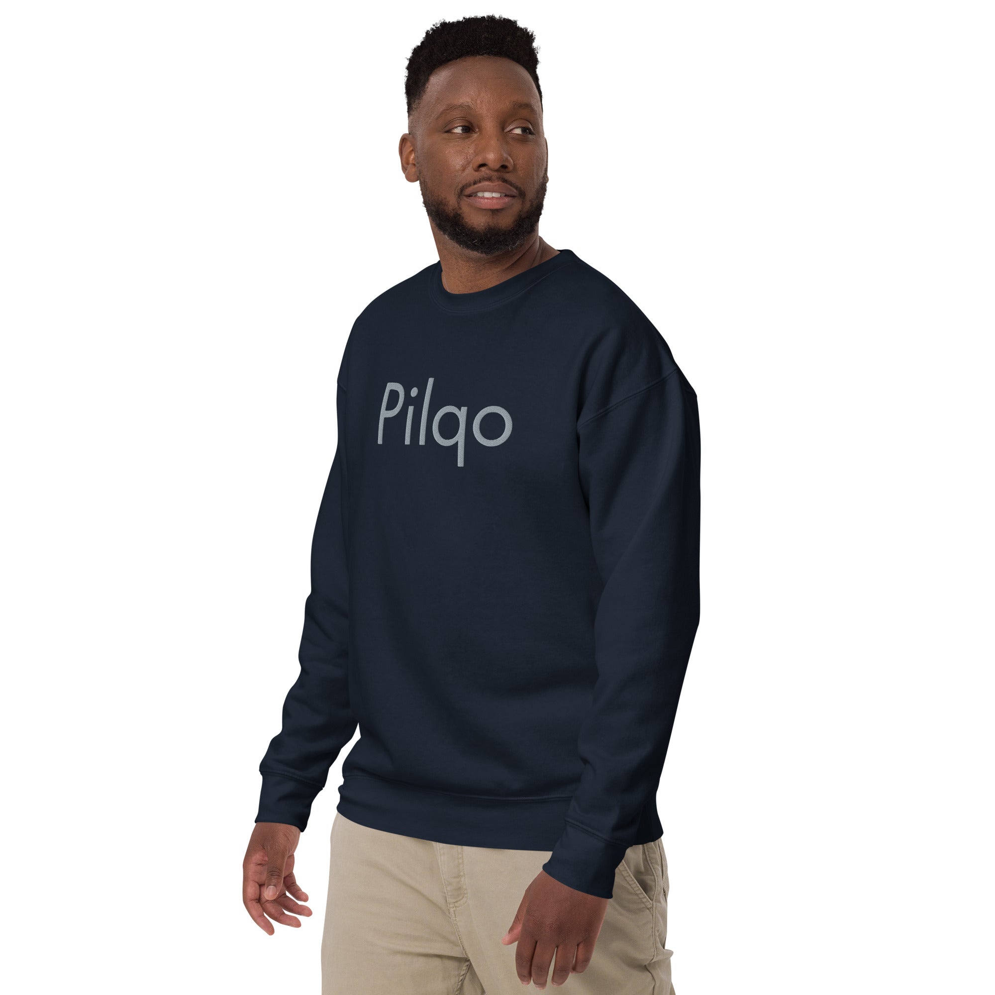 Premium Sweatshirt with embroidery grey text and logo wrist