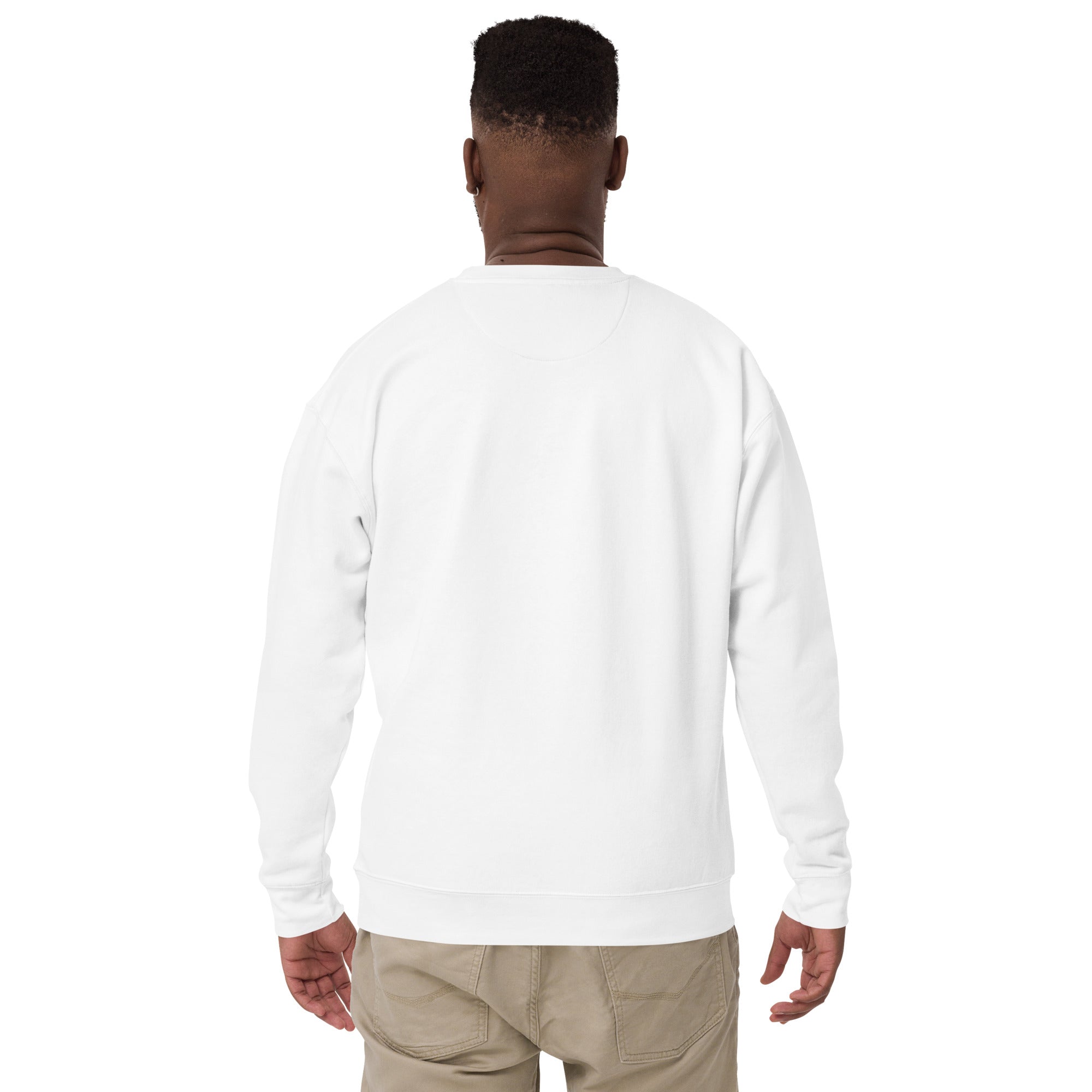 Premium Sweatshirt with embroidery white text and logo wrist