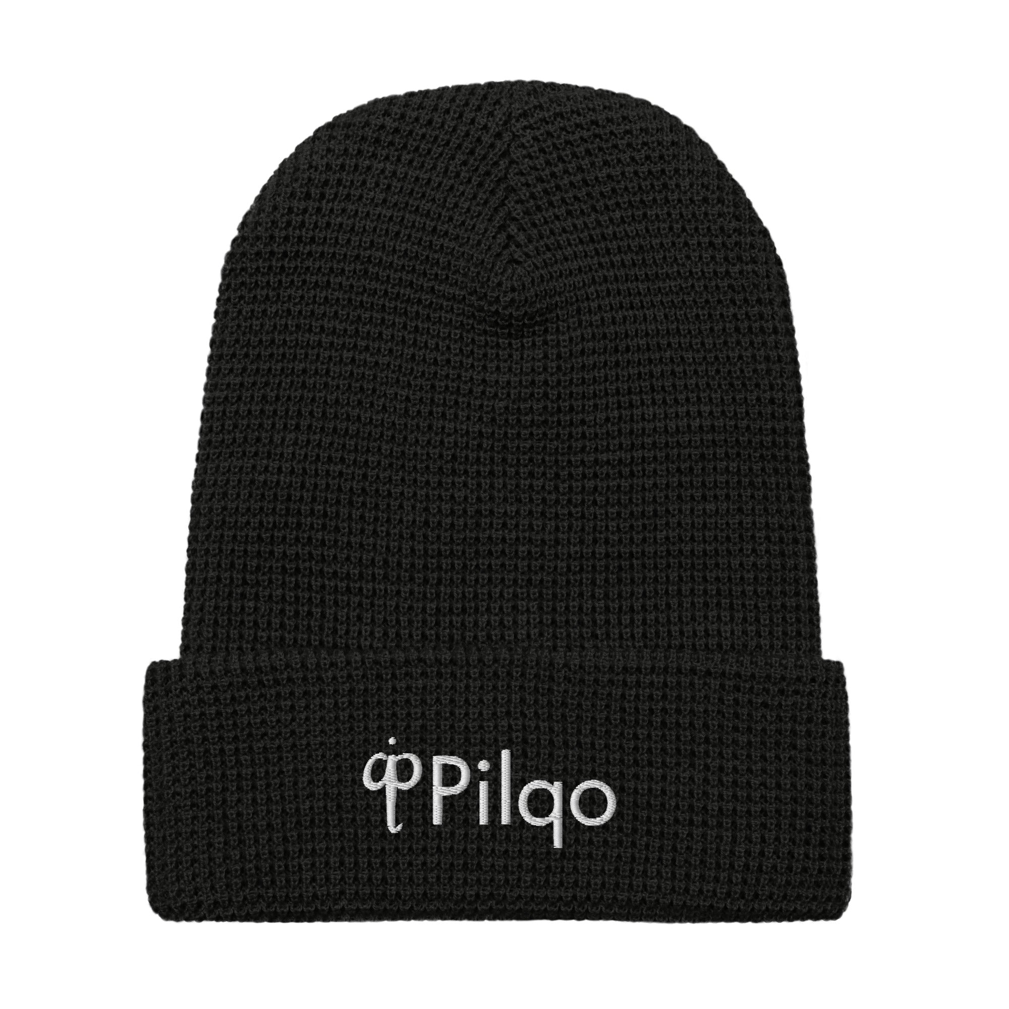 Waffle beanie with white 3D logo